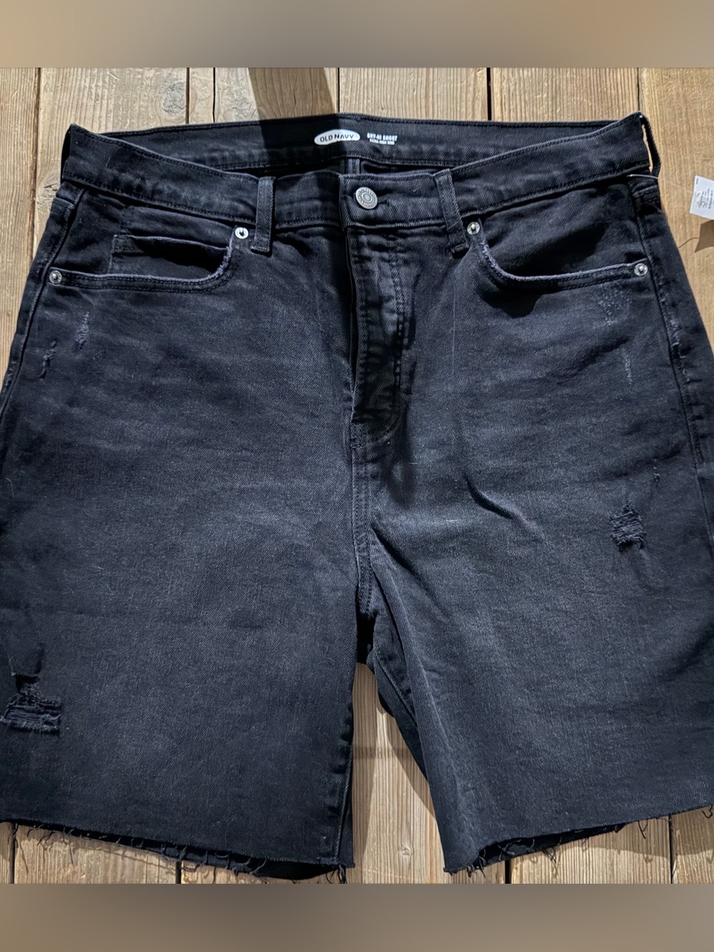 Old Navy NWT Black Denim Shorts size 14 sky-hi